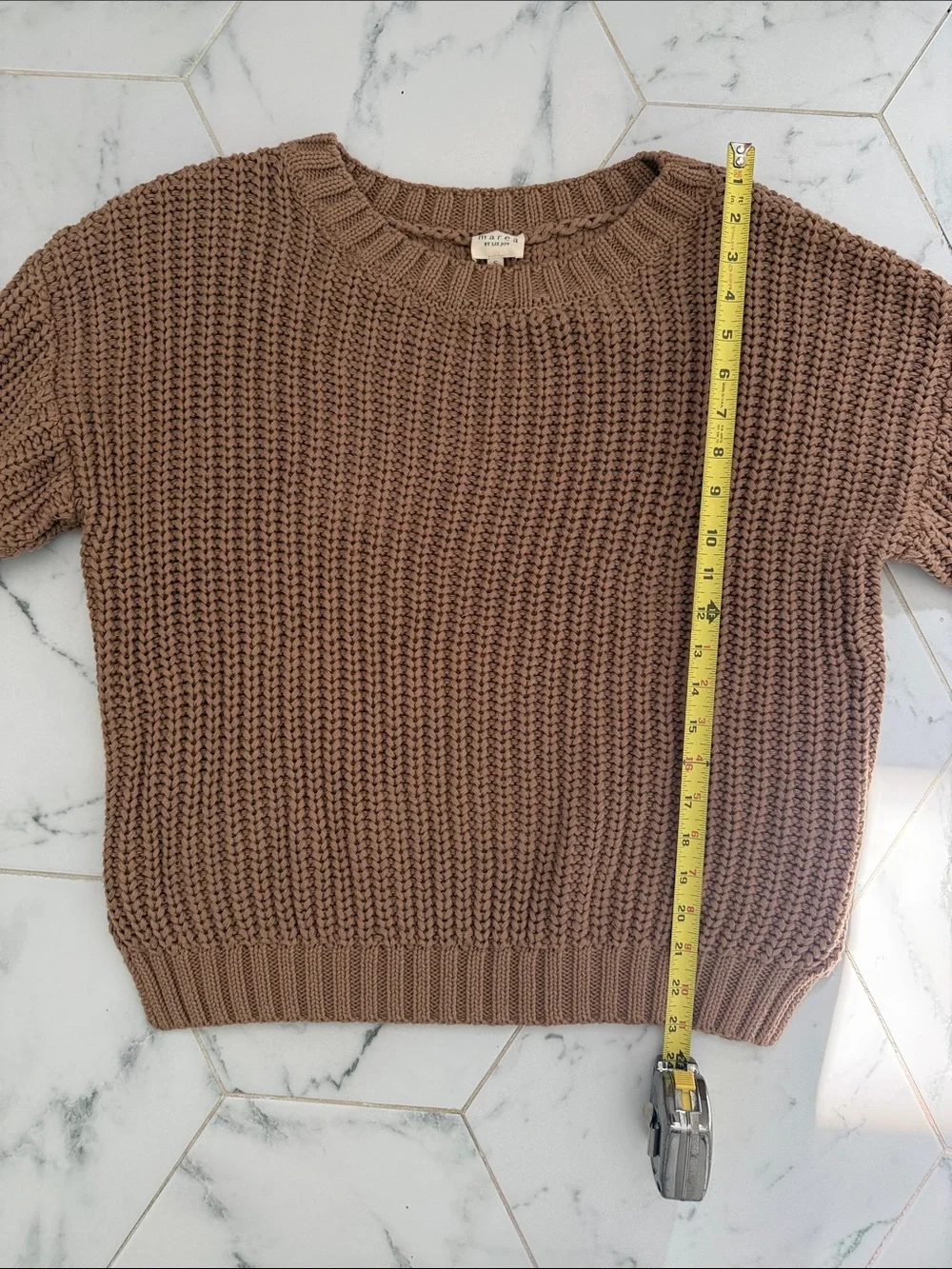 Marea Beach Crewneck Chunky Knit Sweater - Brown - Picture 4 of 8